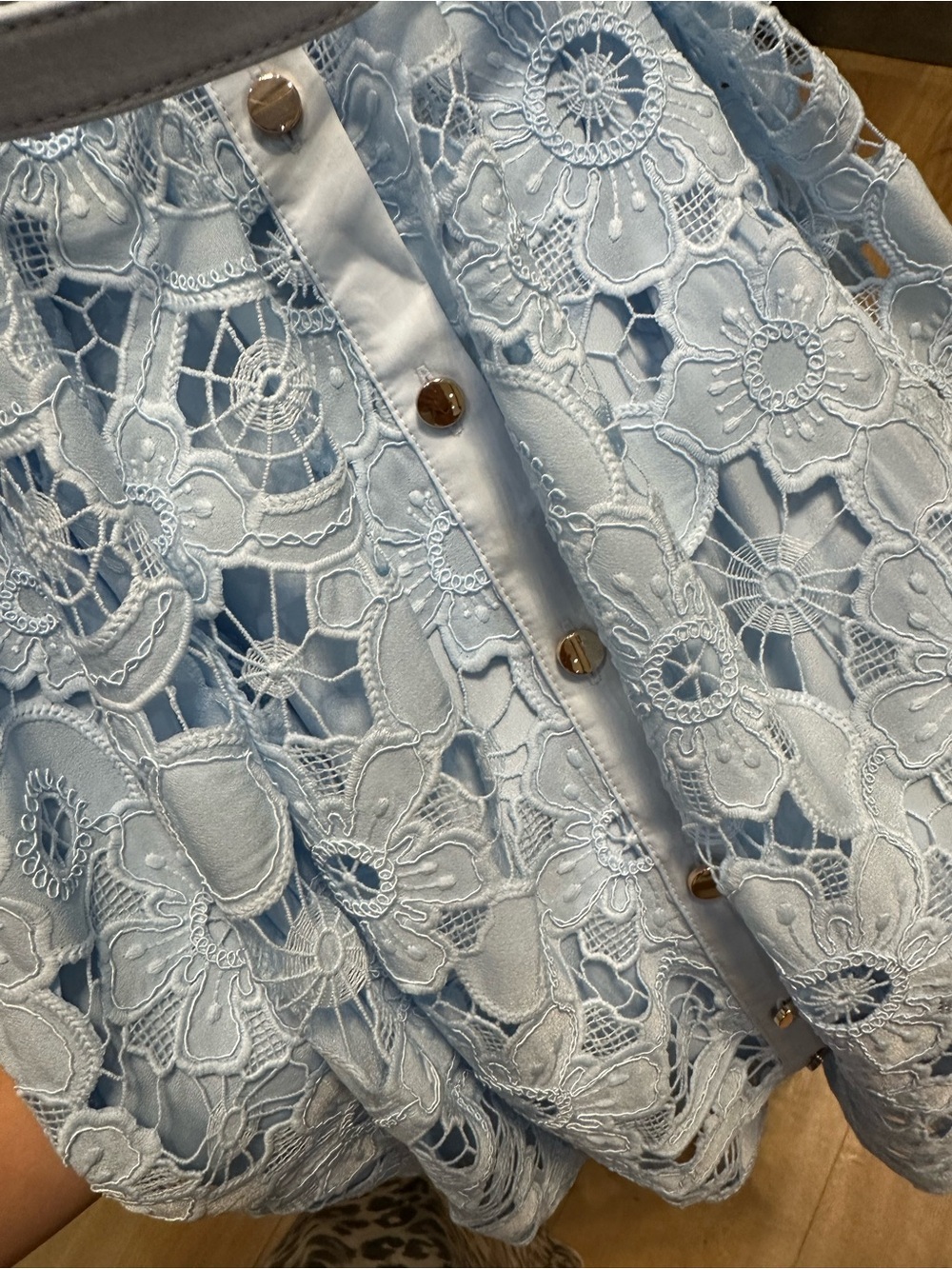 Self- Portrait Blue Lace Midi Dress- Size 4 - Picture 10 of 10